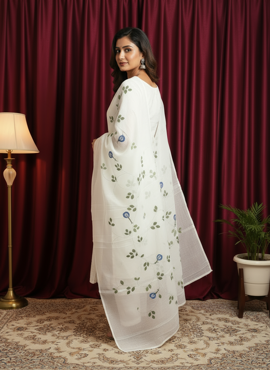 Lavender floral dupatta