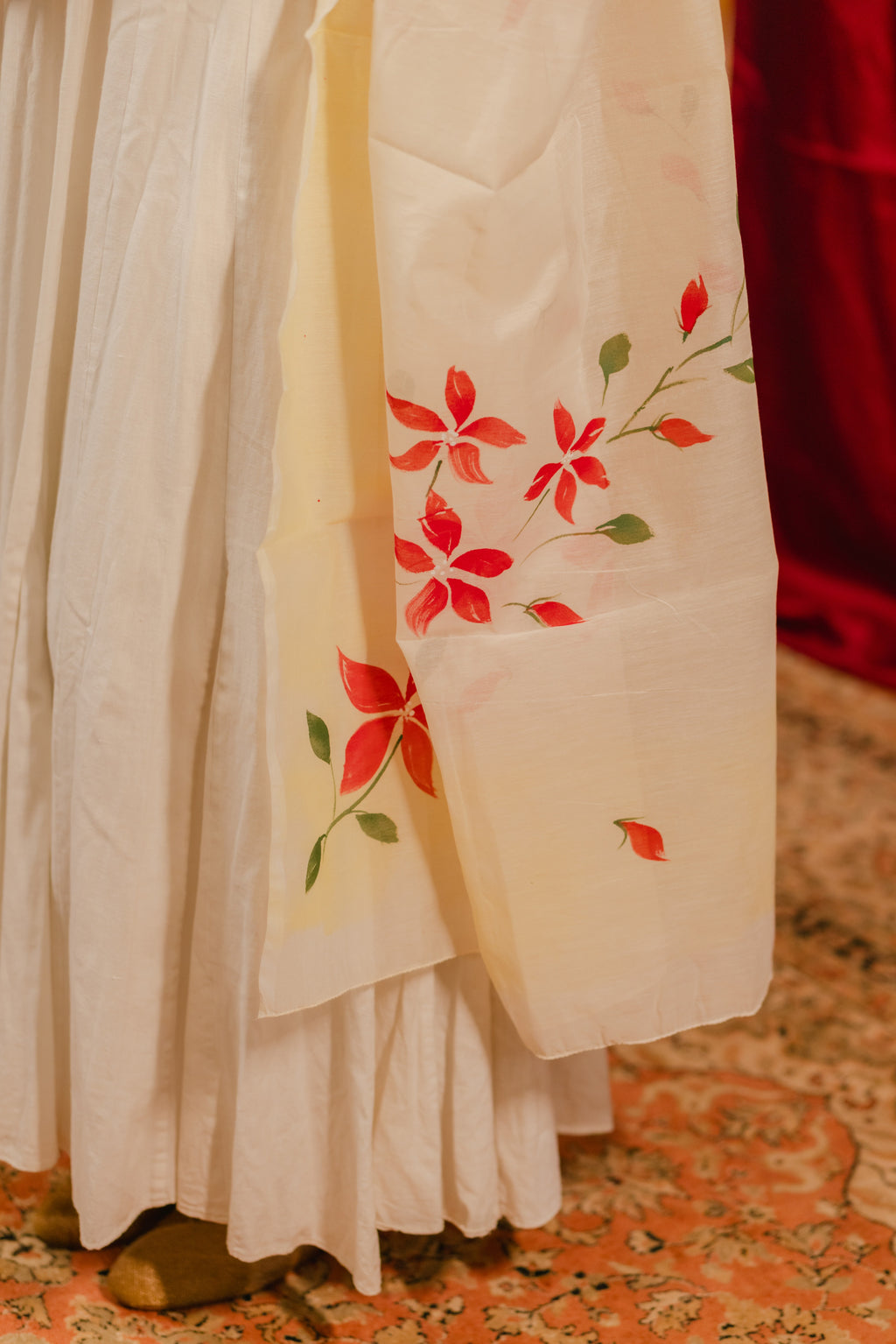 Blossom Red dupatta