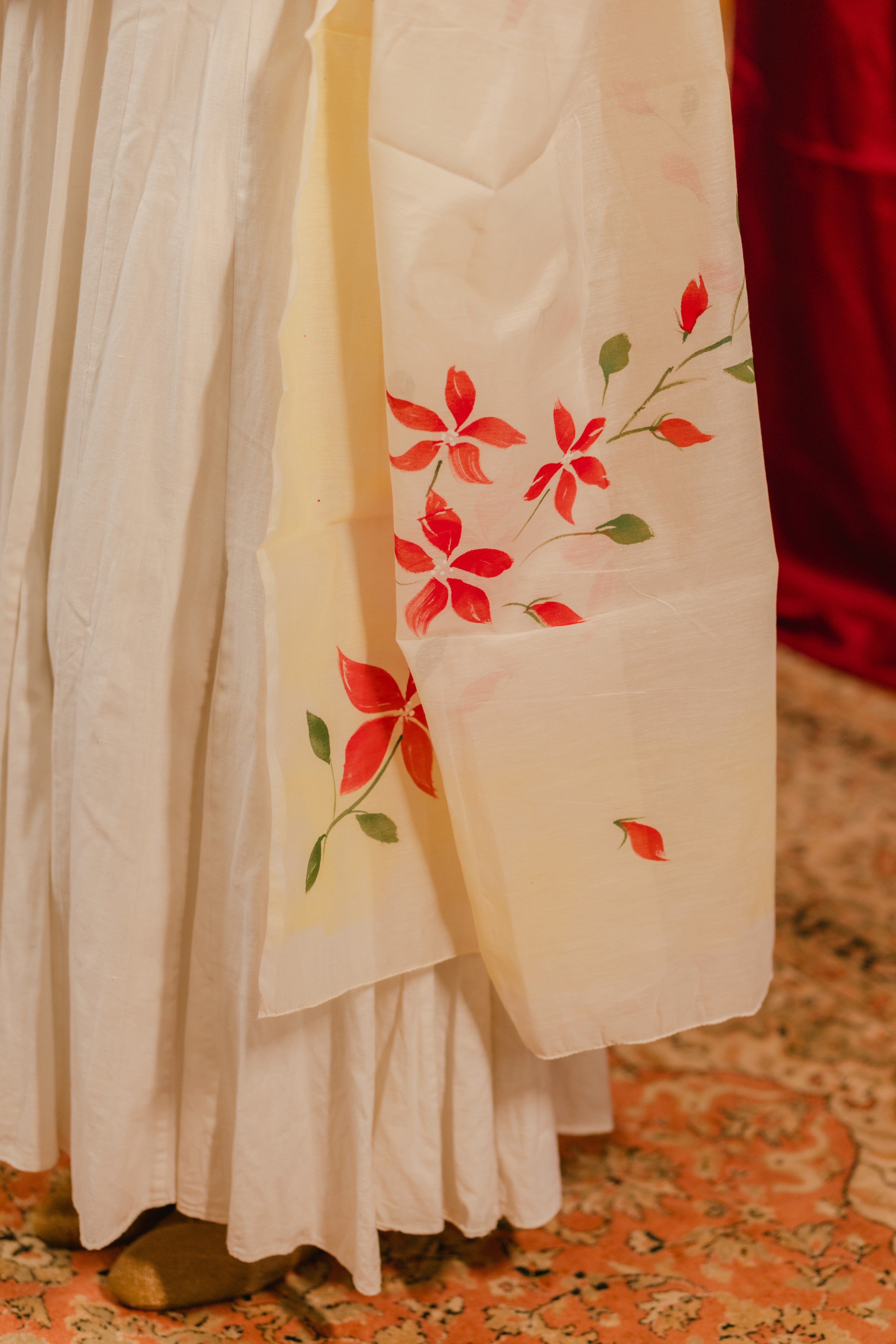 Blossom Red dupatta