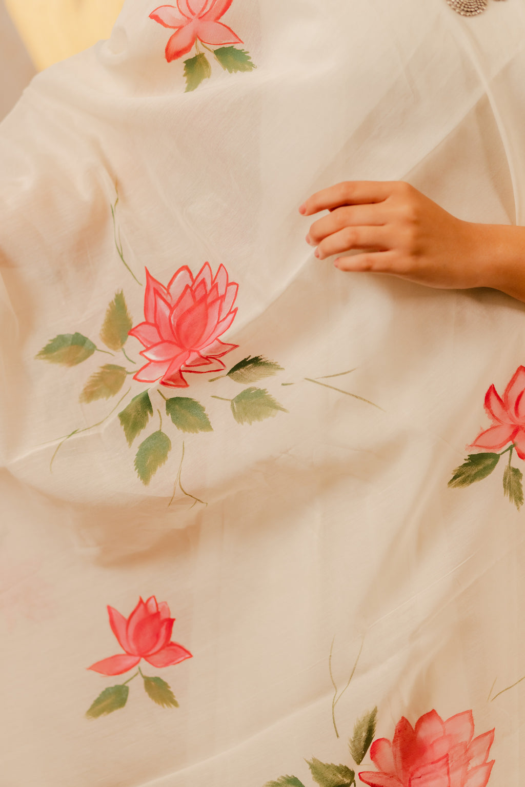lotus red dupatta