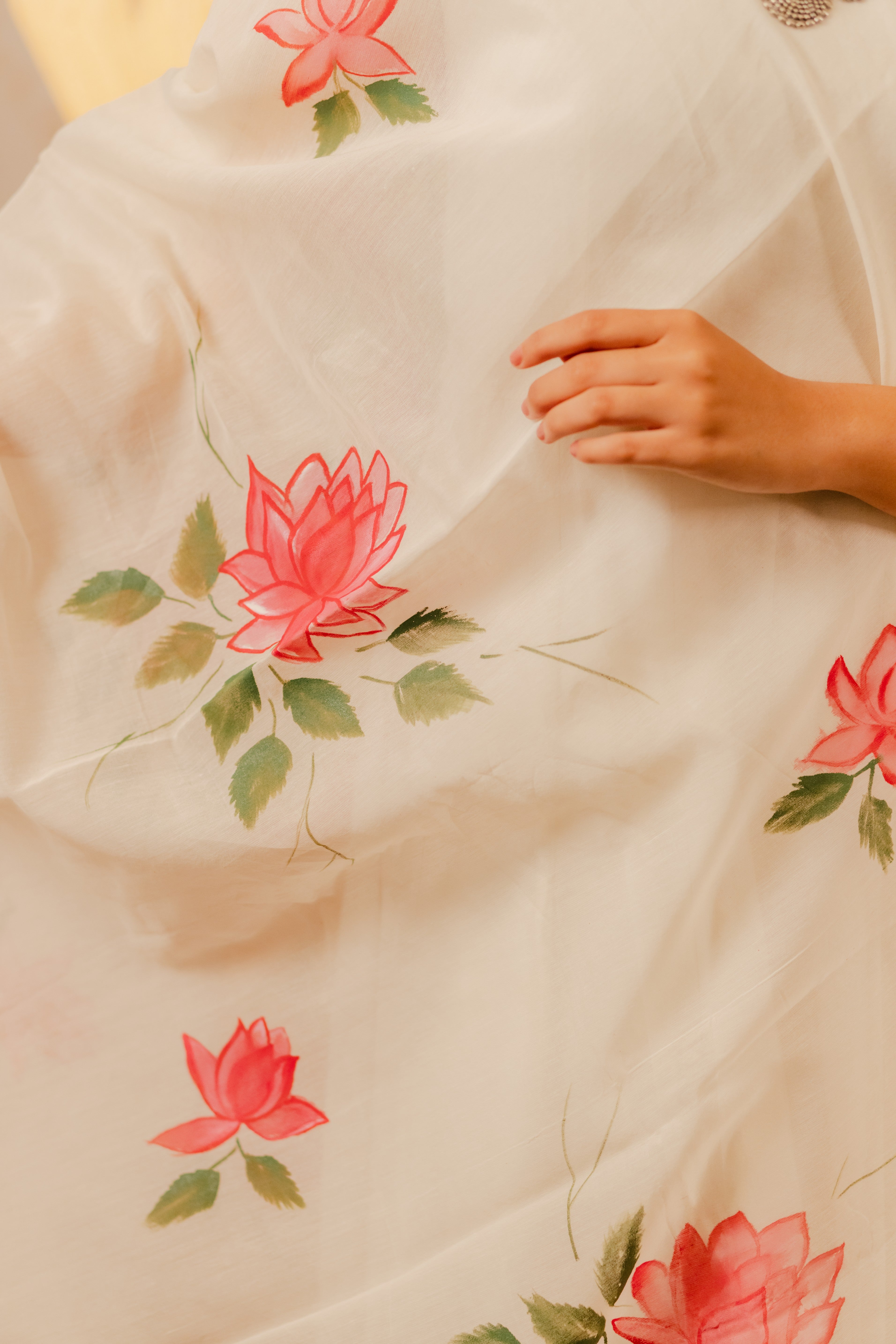 lotus red dupatta