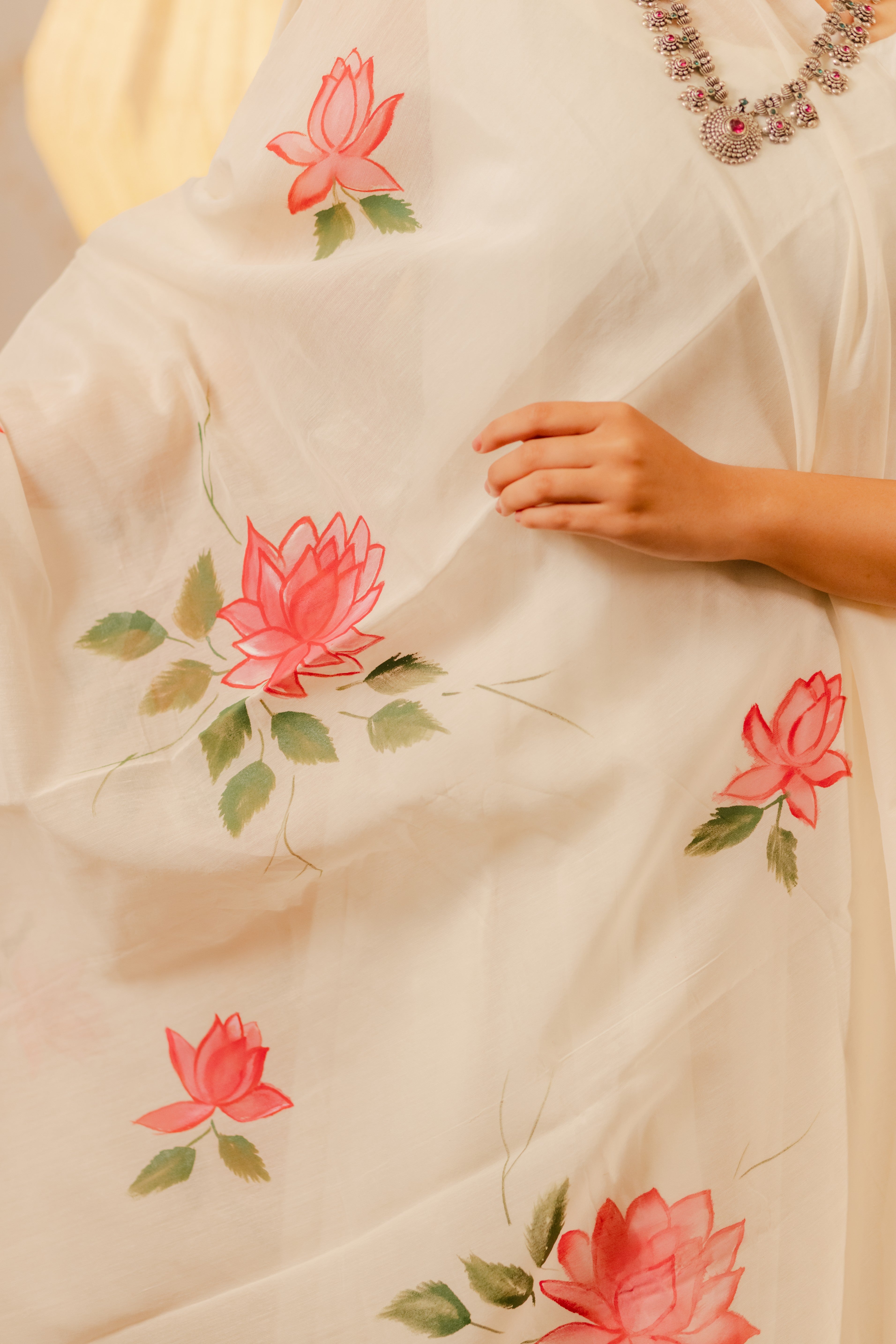 lotus red dupatta