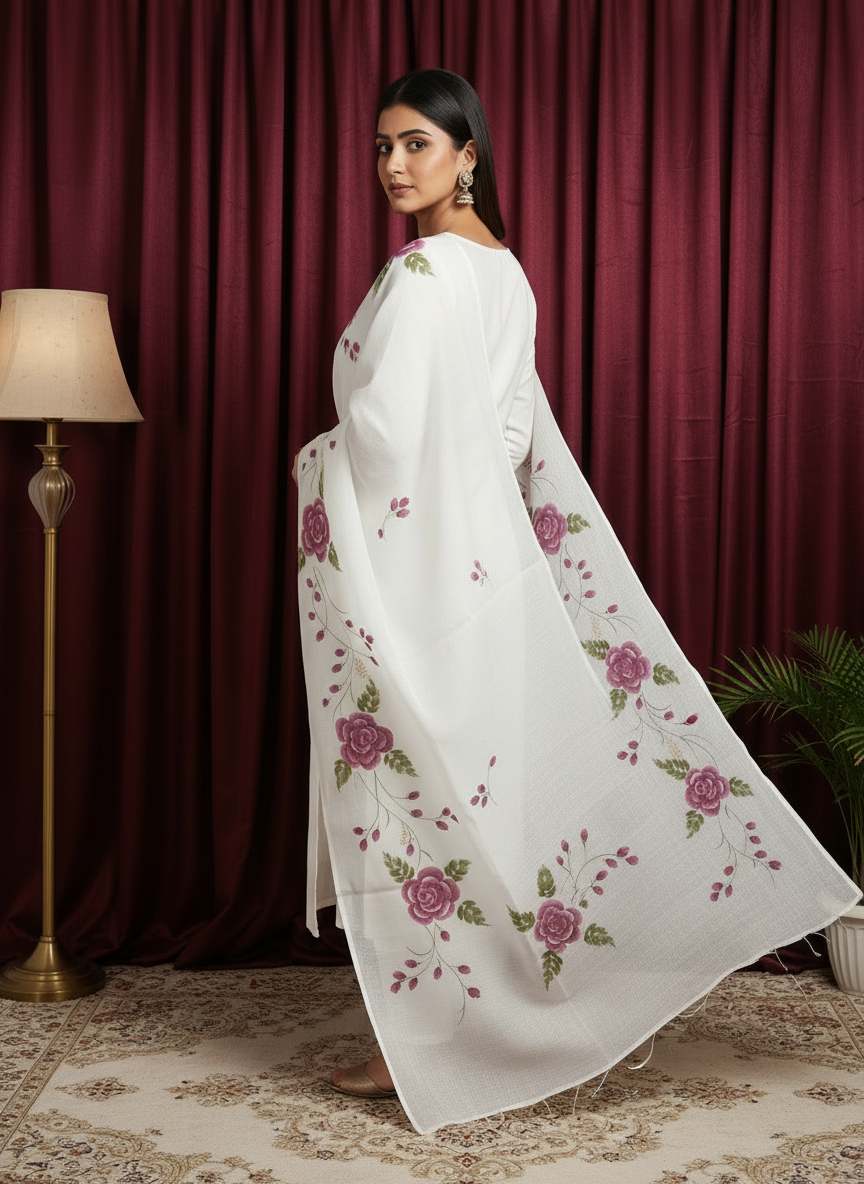 Pink Petal Cotton dupatta