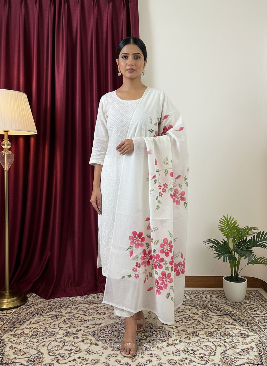 Rose Whisper Cotton Dupatta