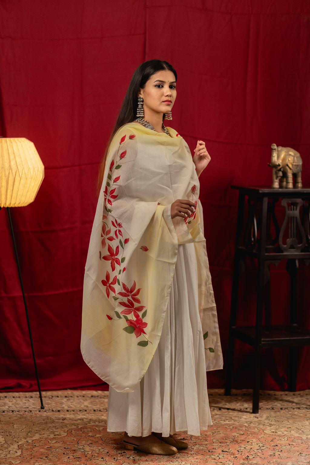 Blossom Red dupatta