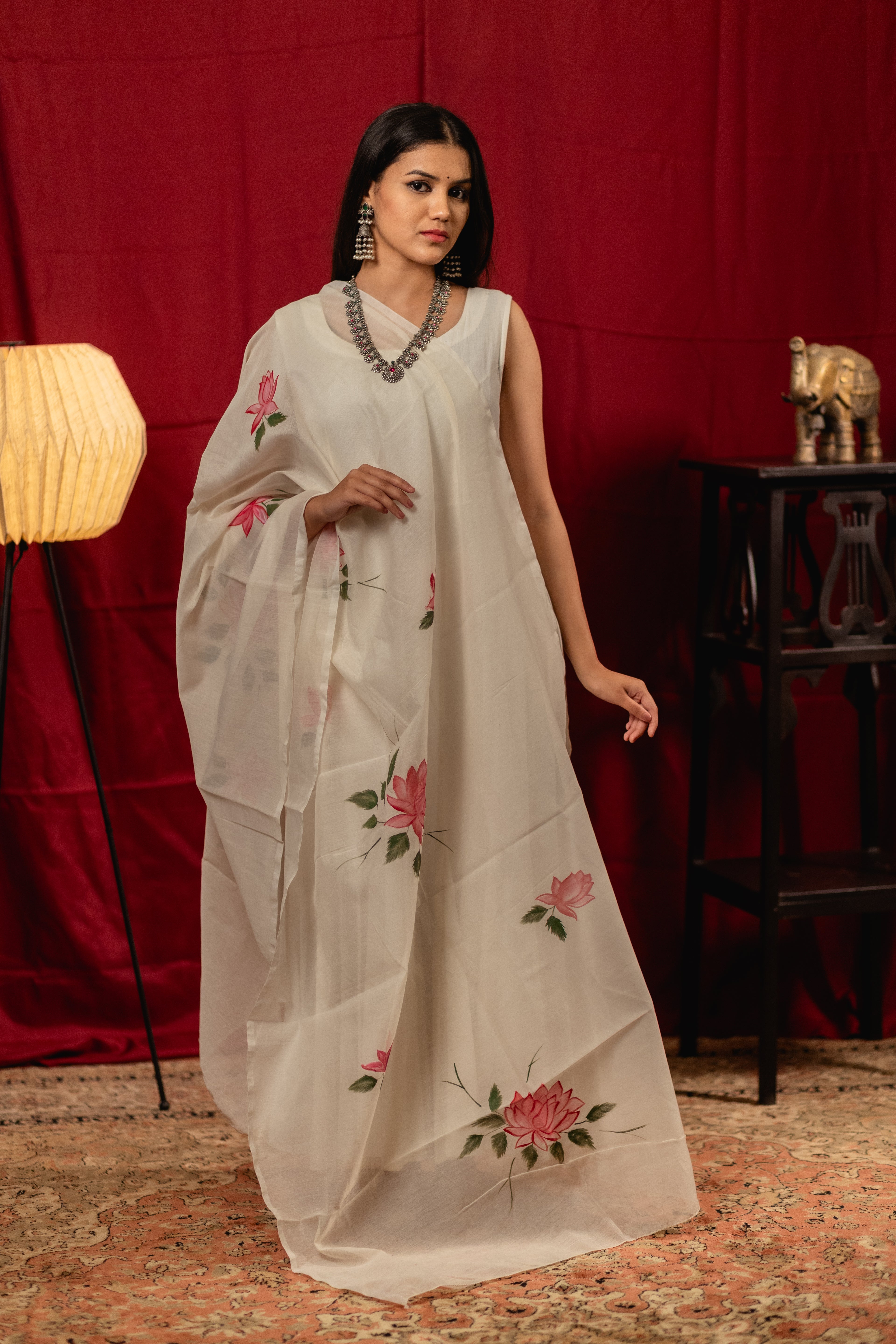 lotus red dupatta