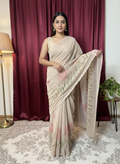 Serene Sand Georgette Saree
