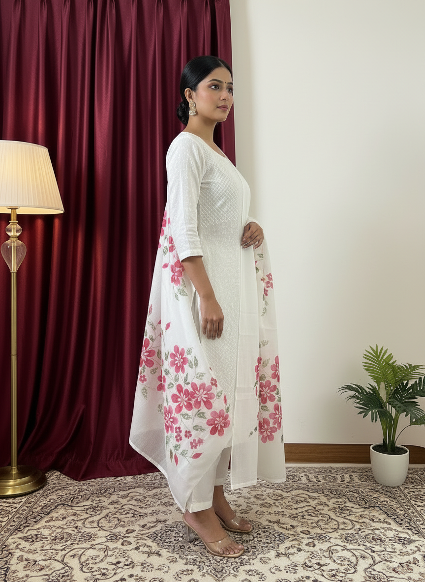 Rose Whisper Cotton Dupatta