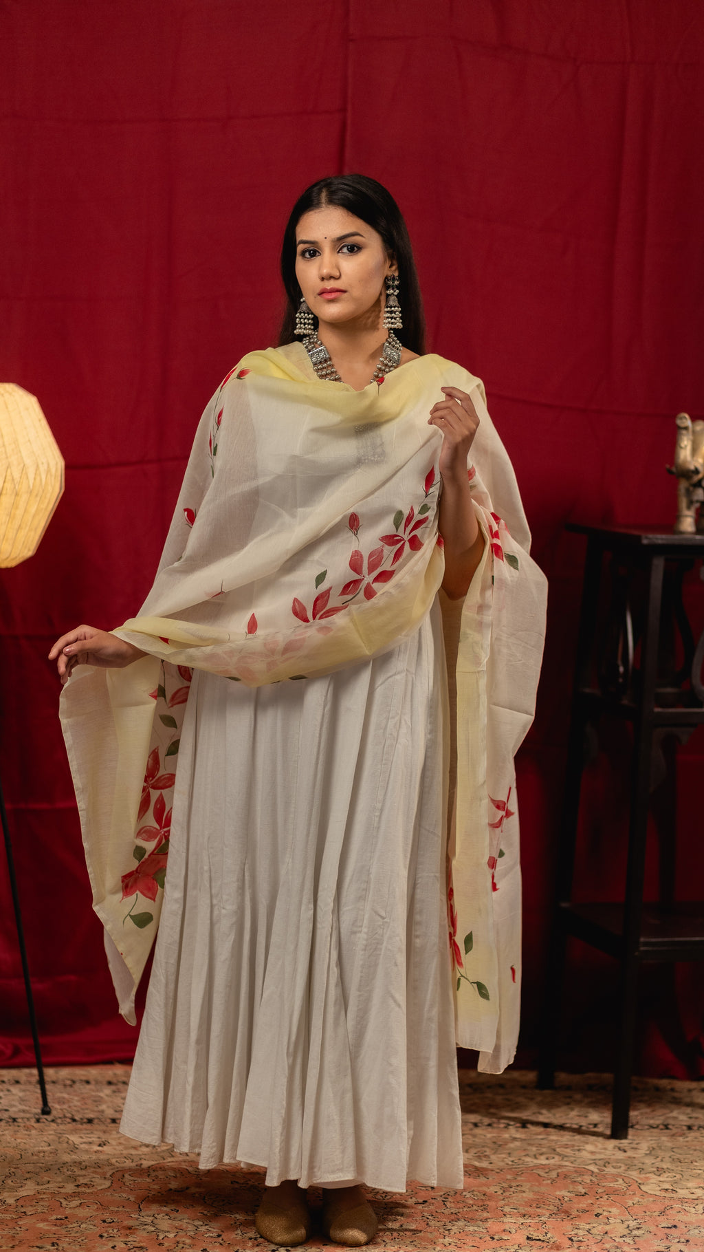 Blossom Red dupatta