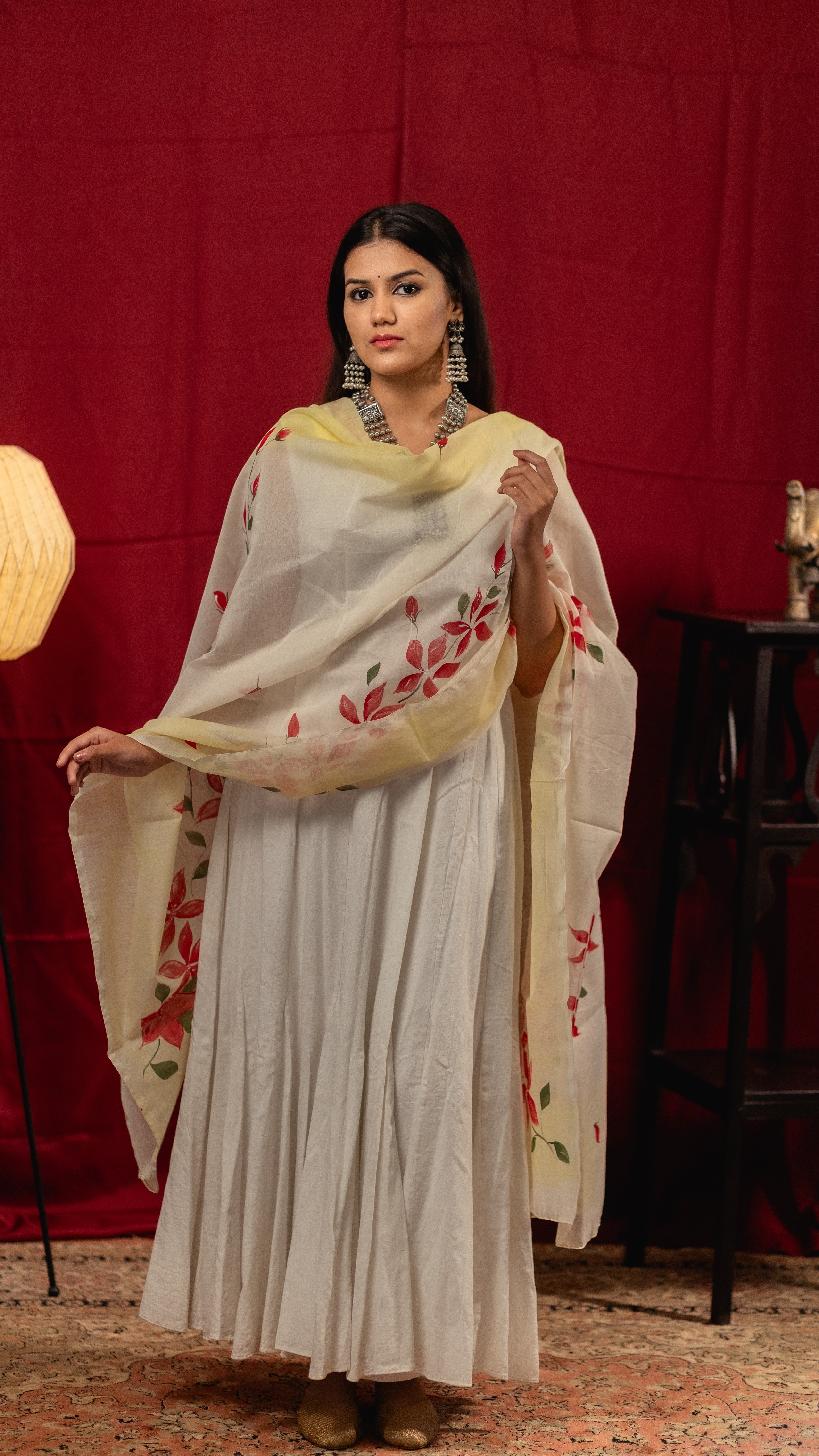 Blossom Red dupatta