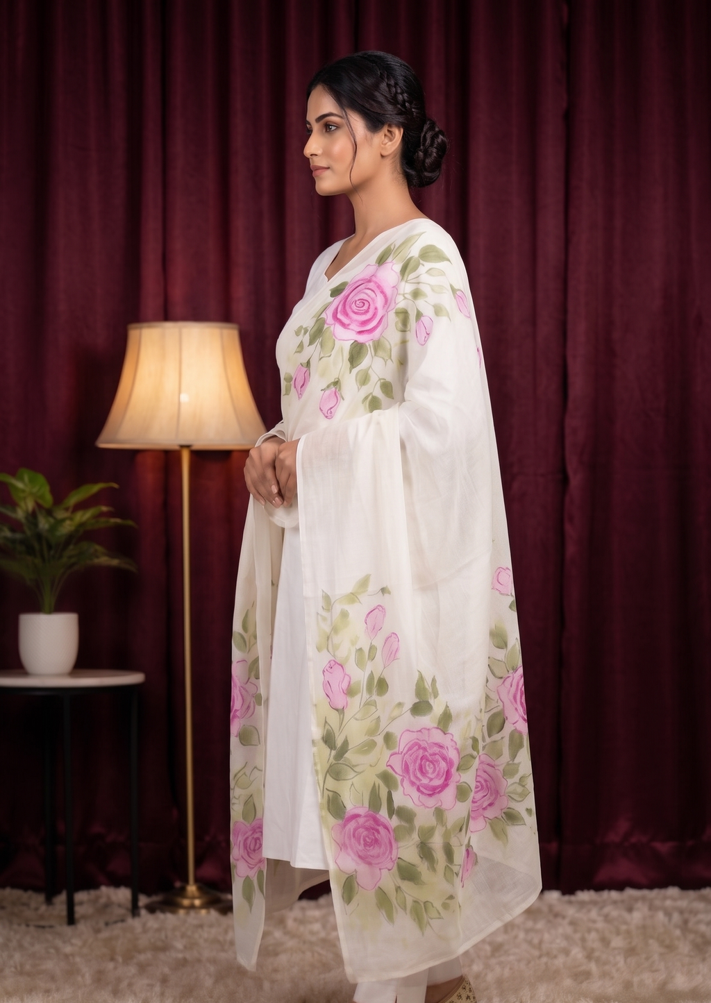 Ivory Rose Elegance Dupatta