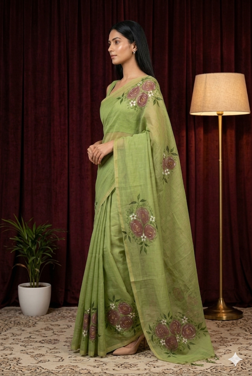 Pista Aura Kota Saree