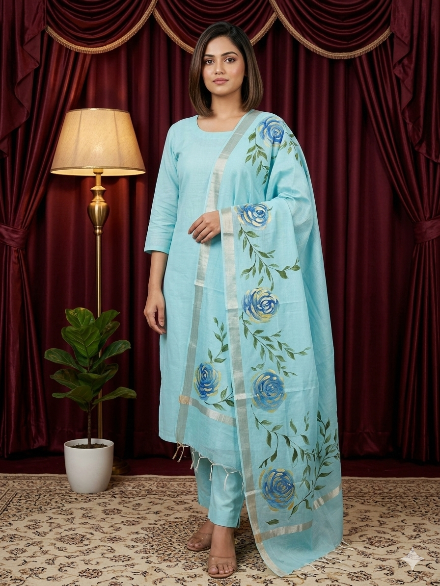 Blue Mist Chander Dupatta