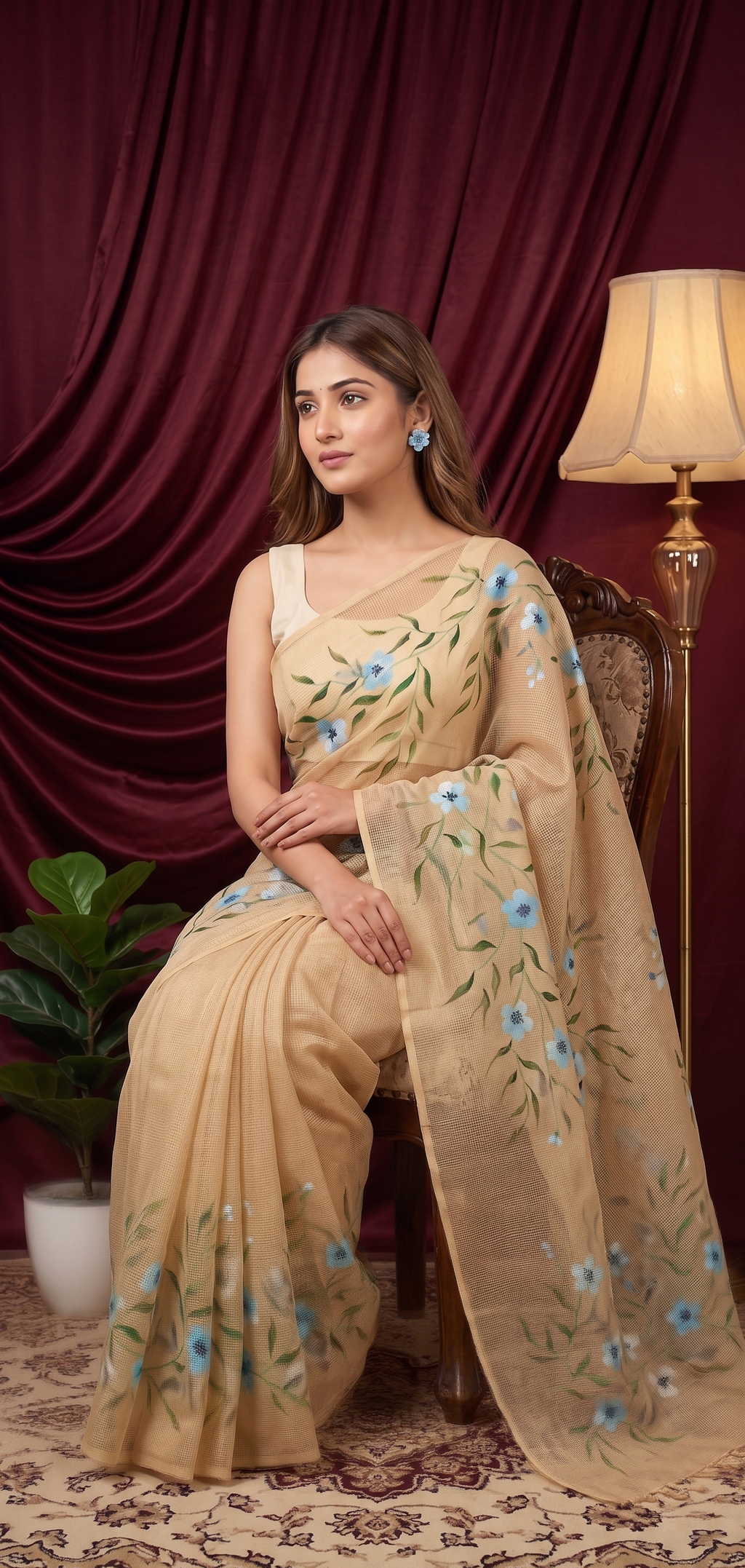 Cream Royale kota saree