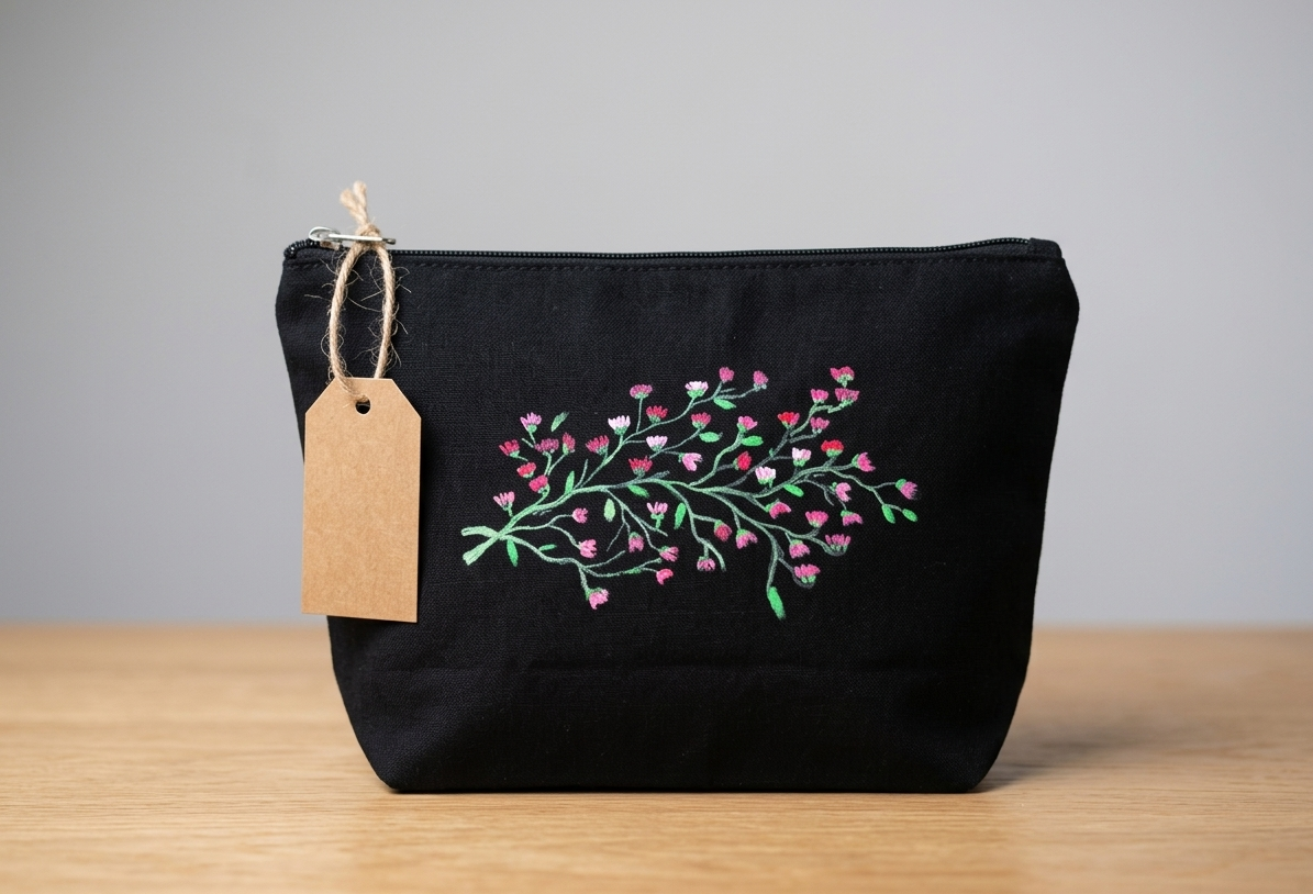 Black- Noir Hand painted pouches