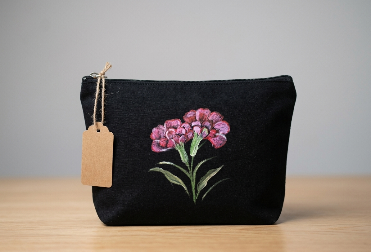Black- Noir Hand painted pouches
