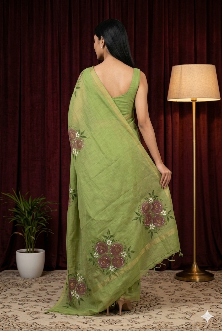 Pista Aura Kota Saree