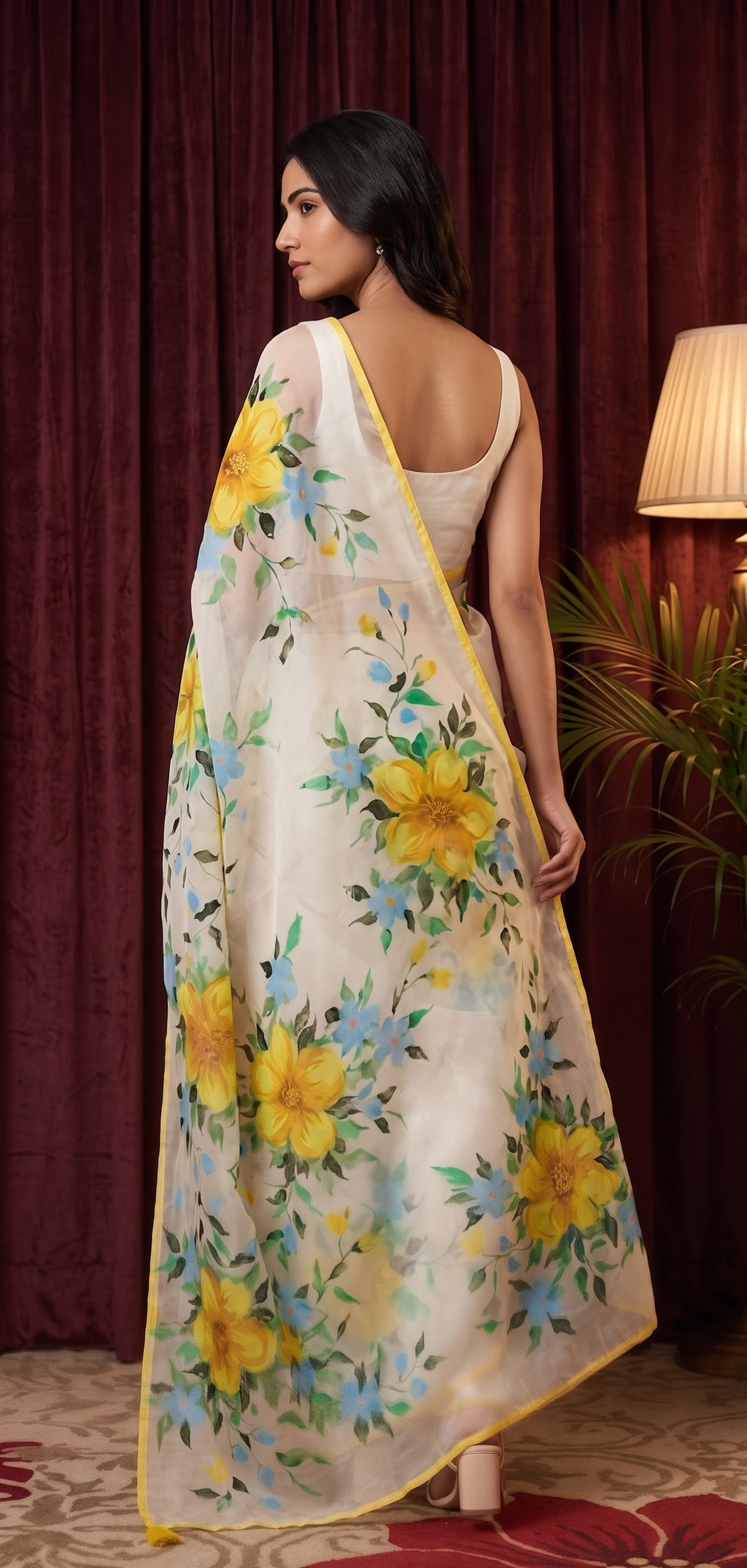 Pastel Floral Georgette Saree