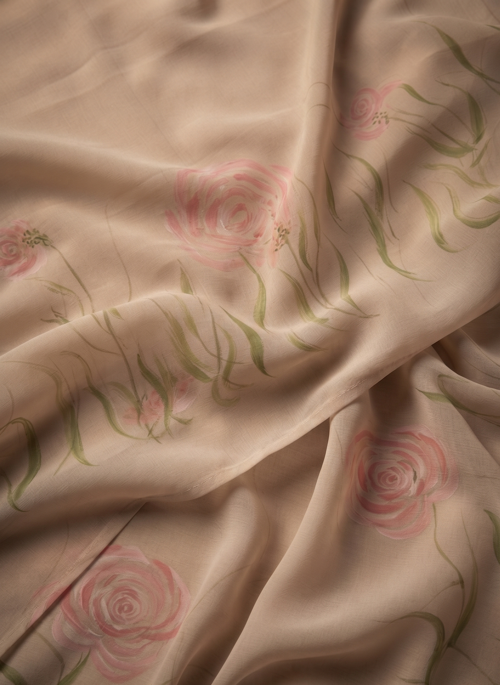 Serene Sand Georgette Saree