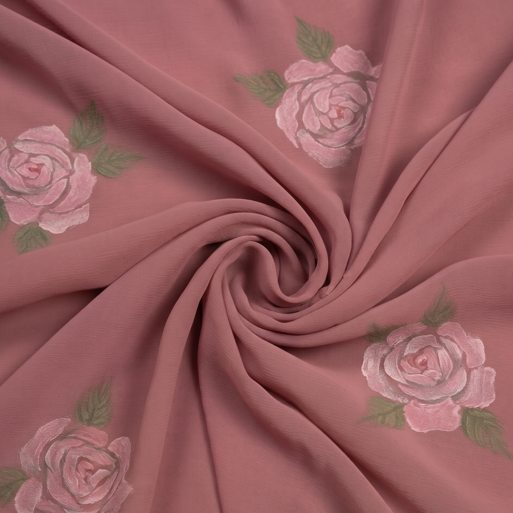 Hot Pink Georgette Saree