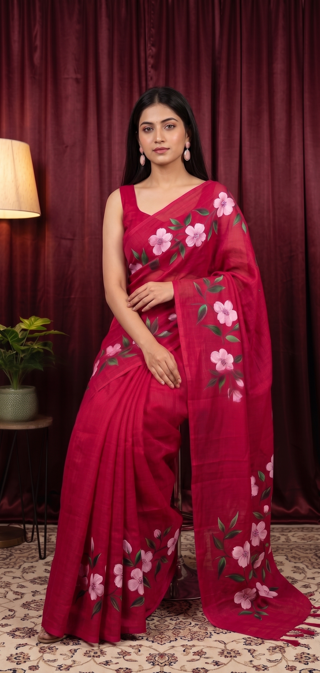 Pink Desire Maheshwari Silk saree