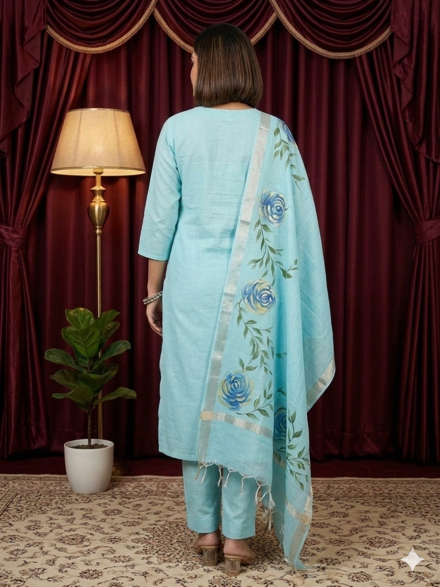 Blue Mist Chander Dupatta