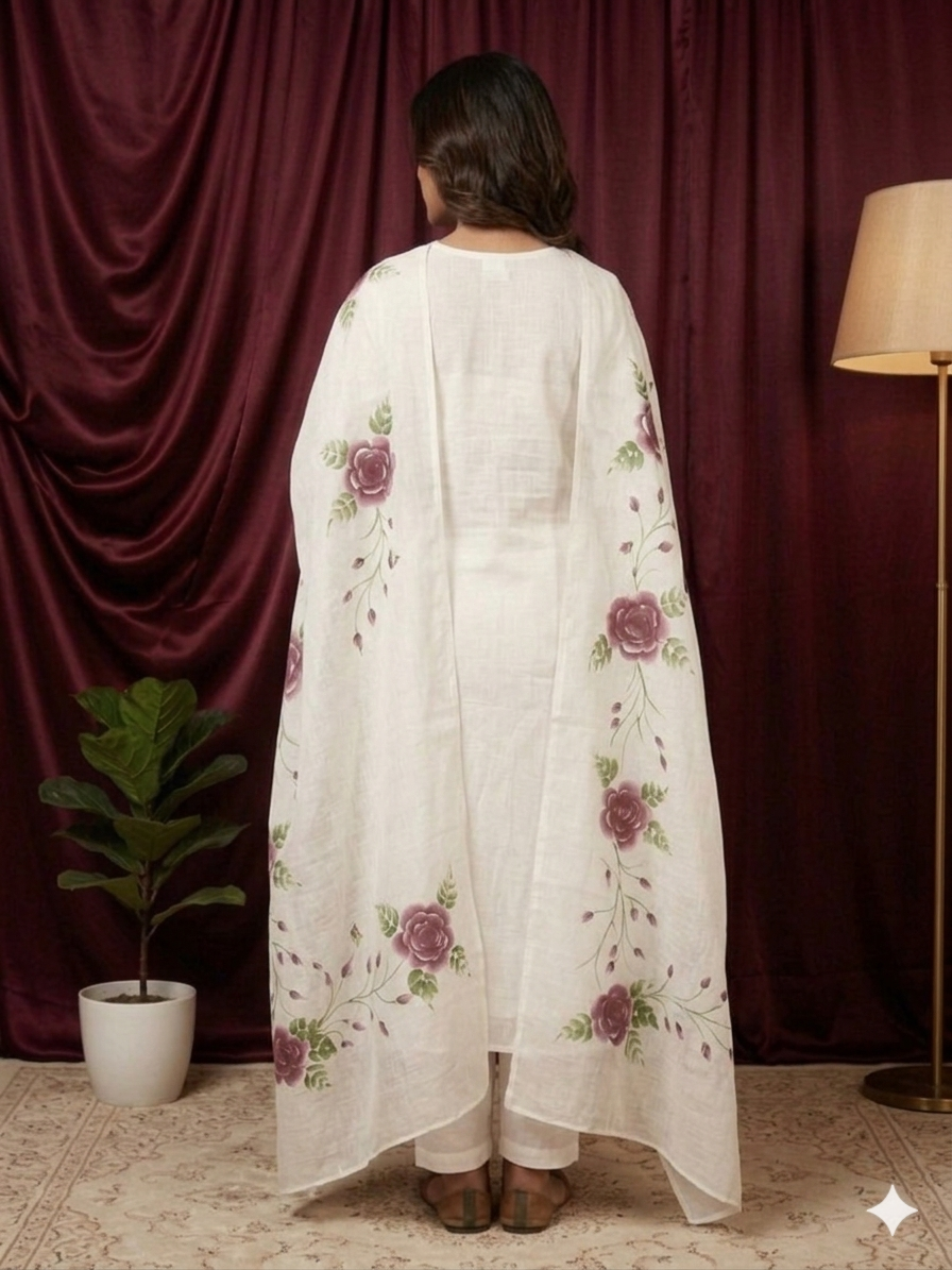 wine Rose Dupatta