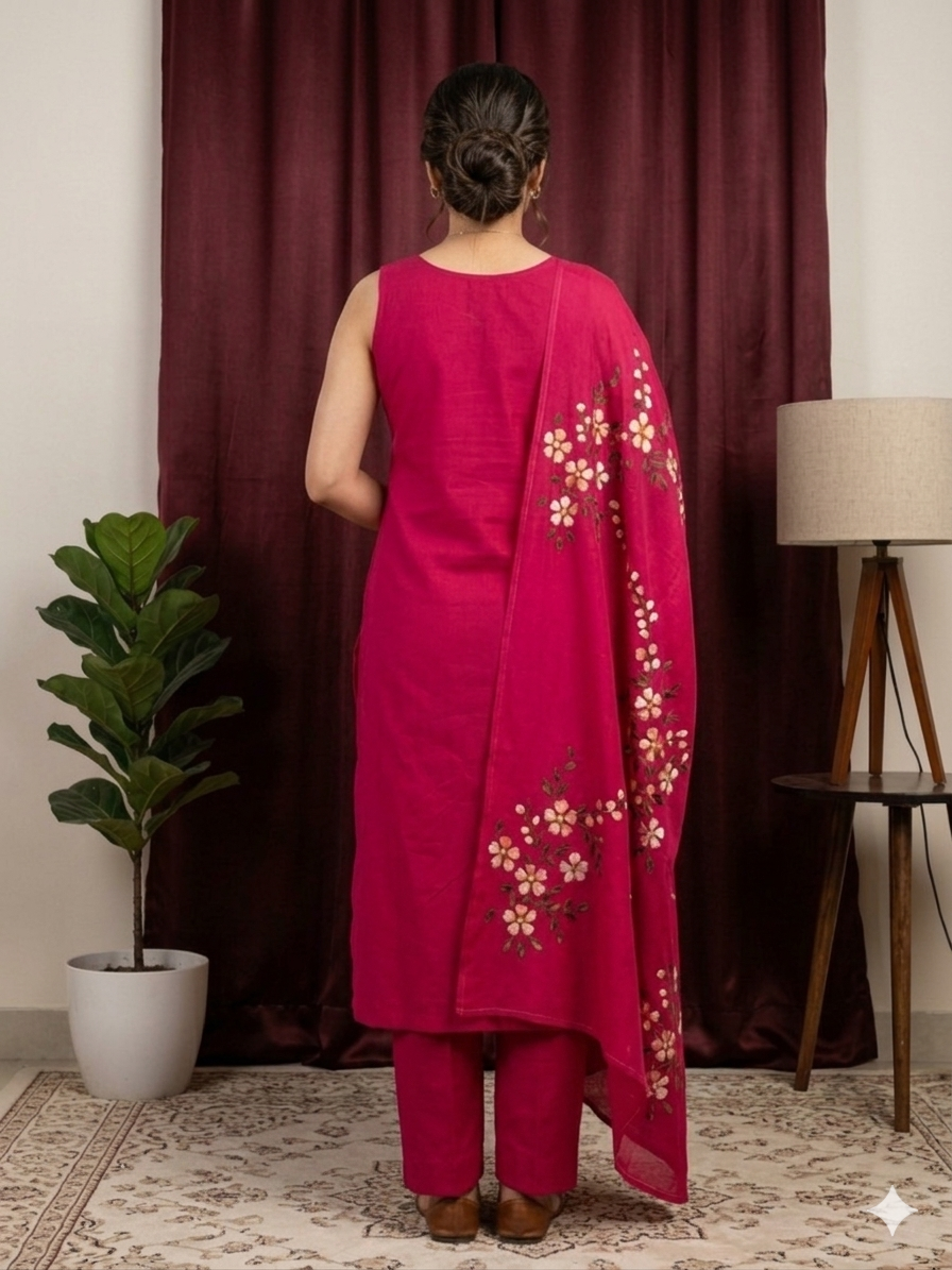 Velvet Rose Italian Crepe Dupatta