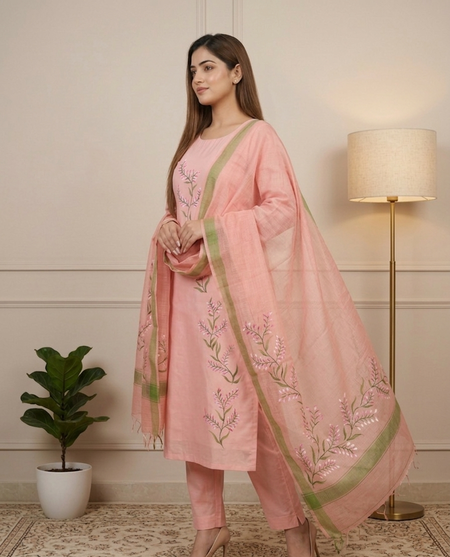 Peach Royale (Unstitched Suit)