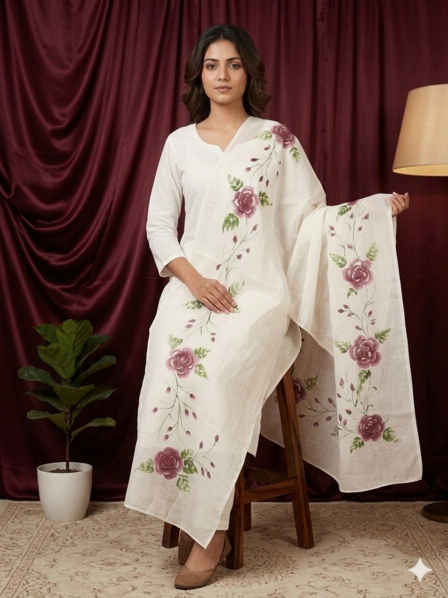 wine Rose Dupatta