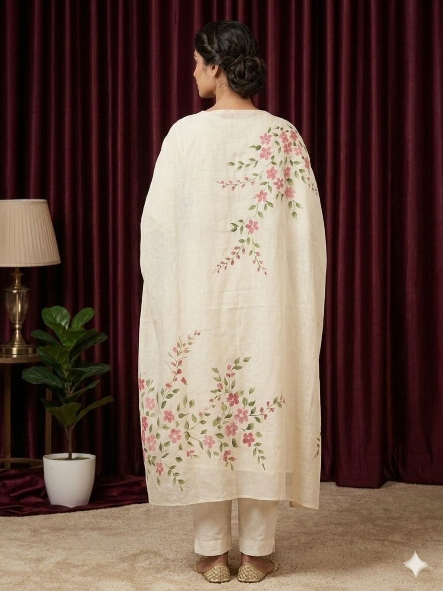 Ruby Bloom Cotton Dupatta