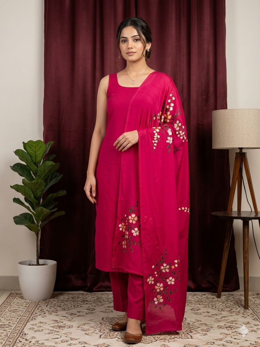 Velvet Rose Italian Crepe Dupatta