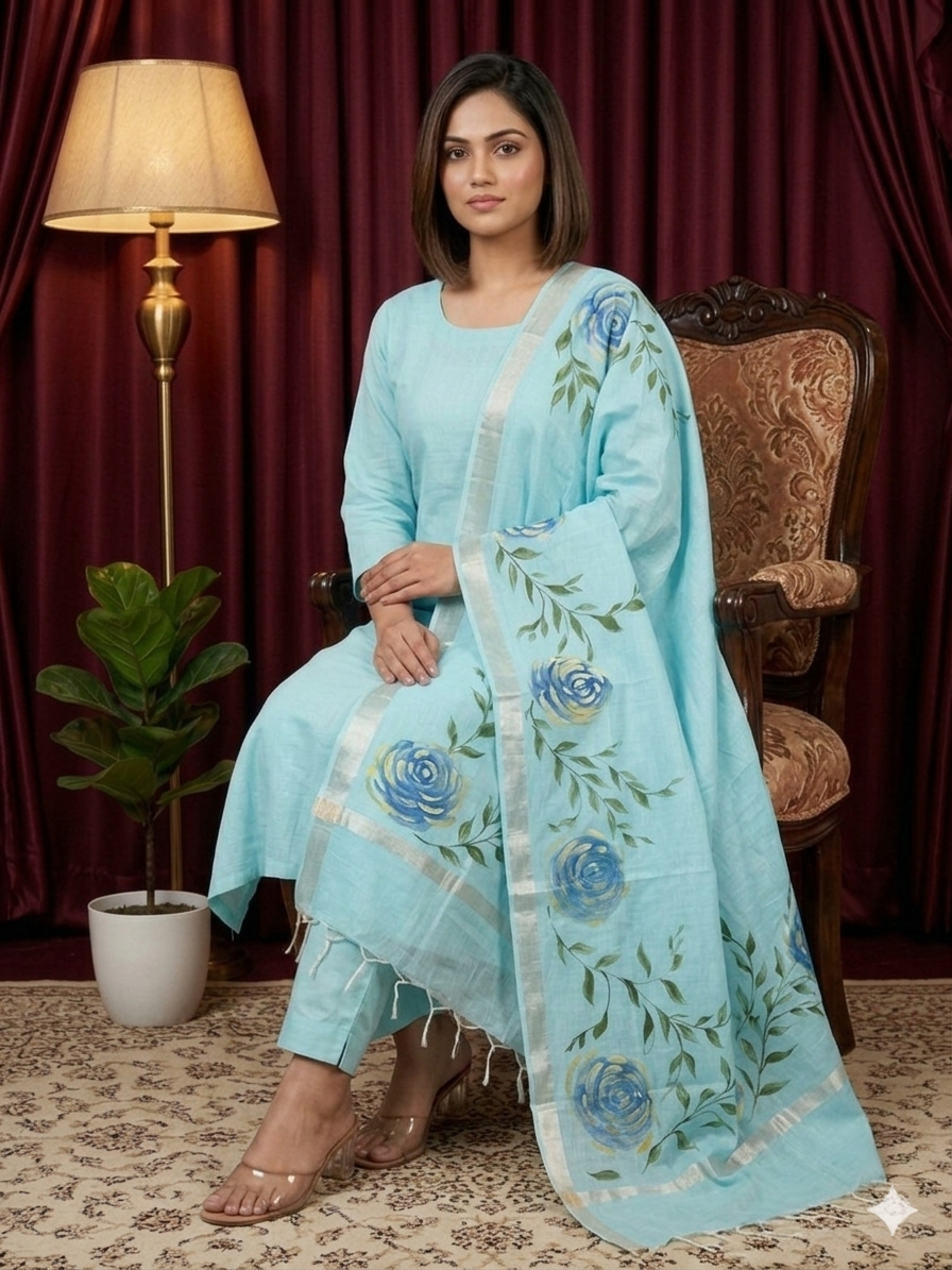 Blue Mist Chander Dupatta