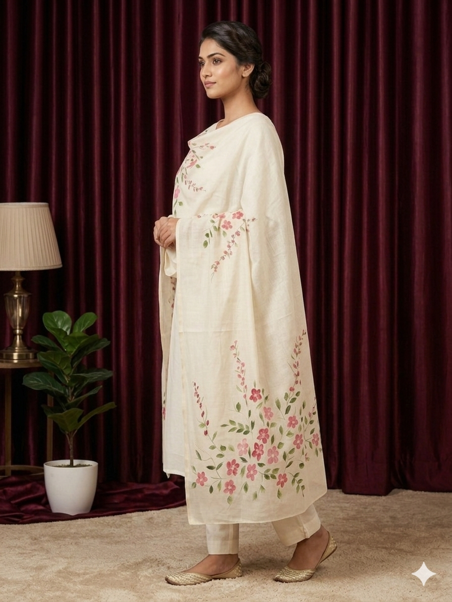 Ruby Bloom Cotton Dupatta