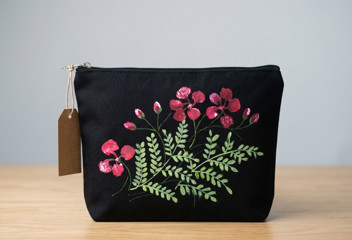 Black- Noir Hand painted pouches