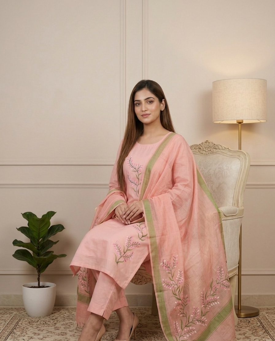 Peach Royale (Unstitched Suit)