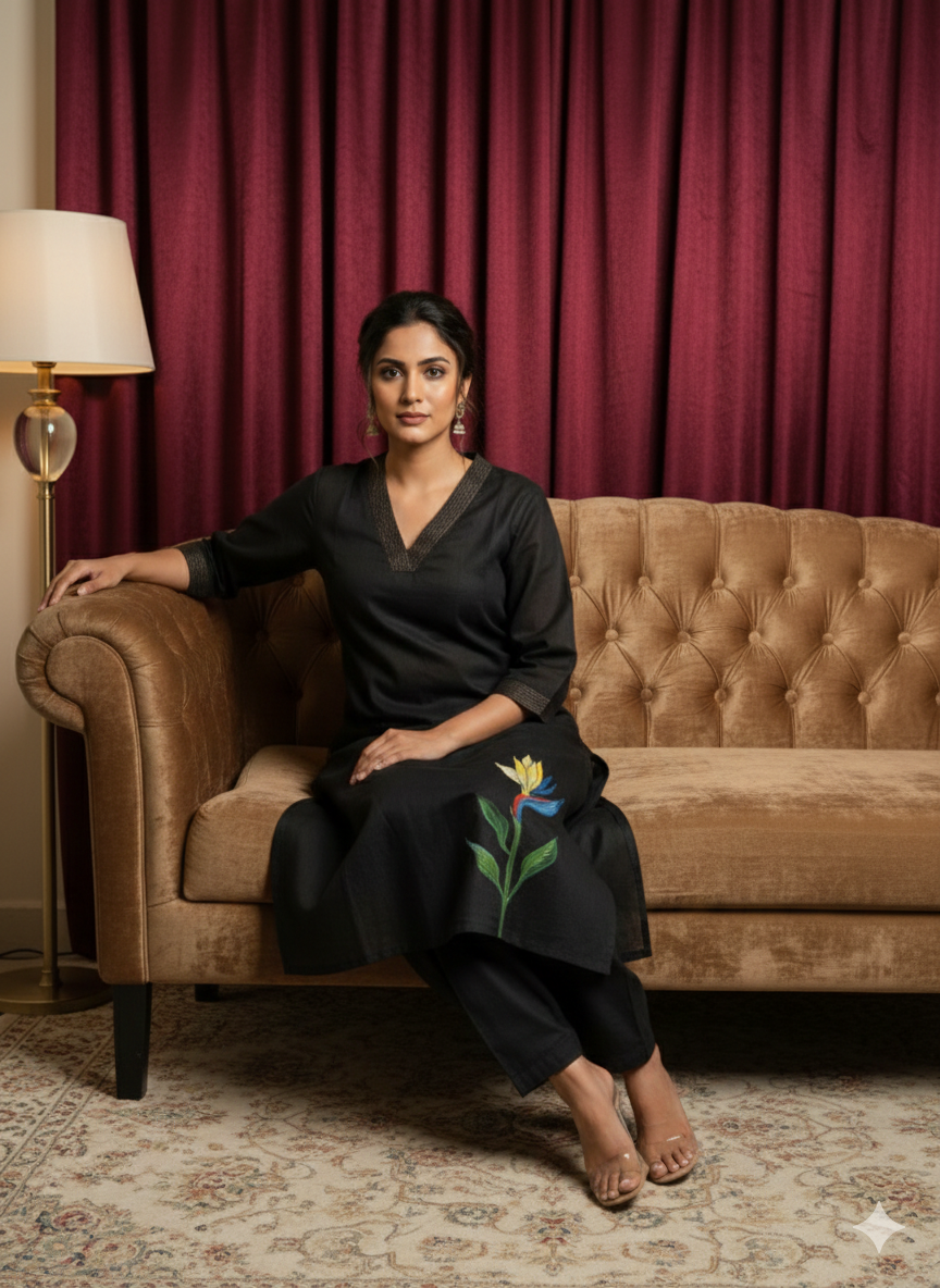 Midnight Whisper Cotton Kurta