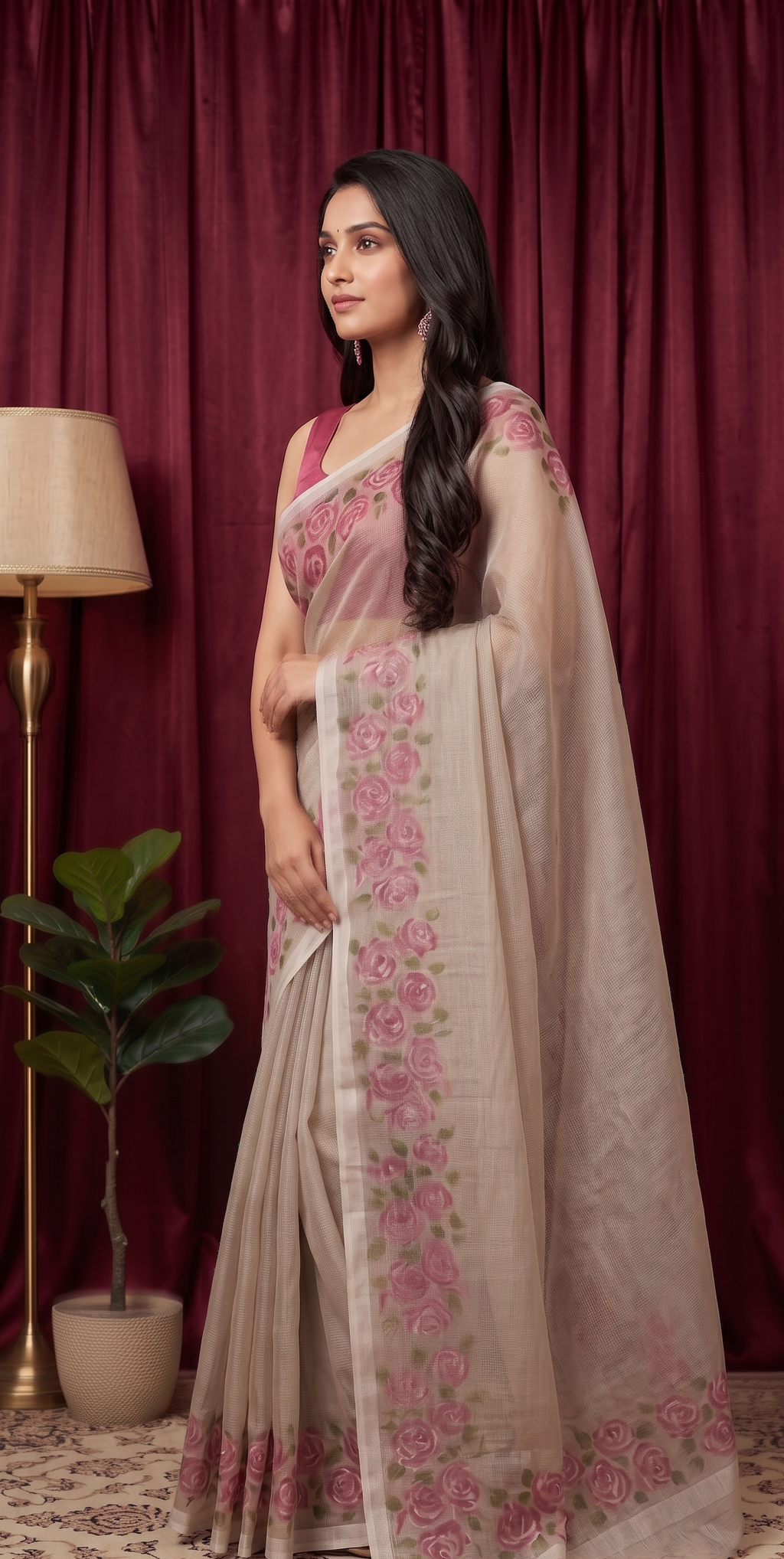 Ivory Rose kota saree