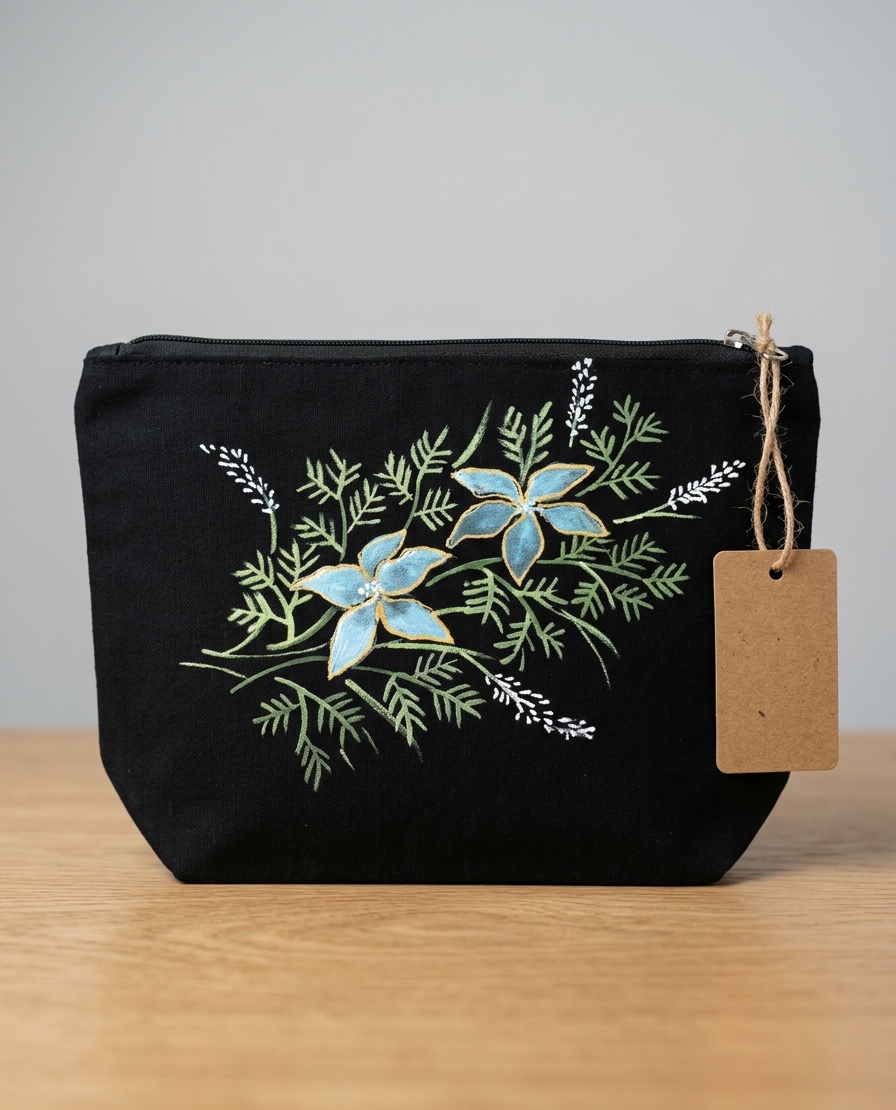 Black- Noir Hand painted pouches
