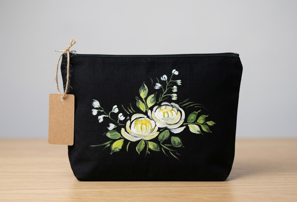 Black- Noir Hand painted pouches