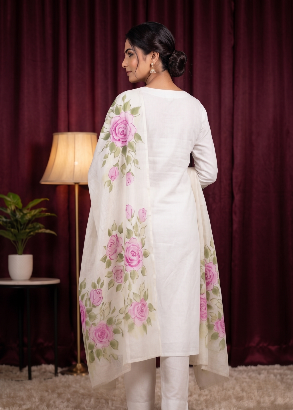 Ivory Rose Elegance Dupatta