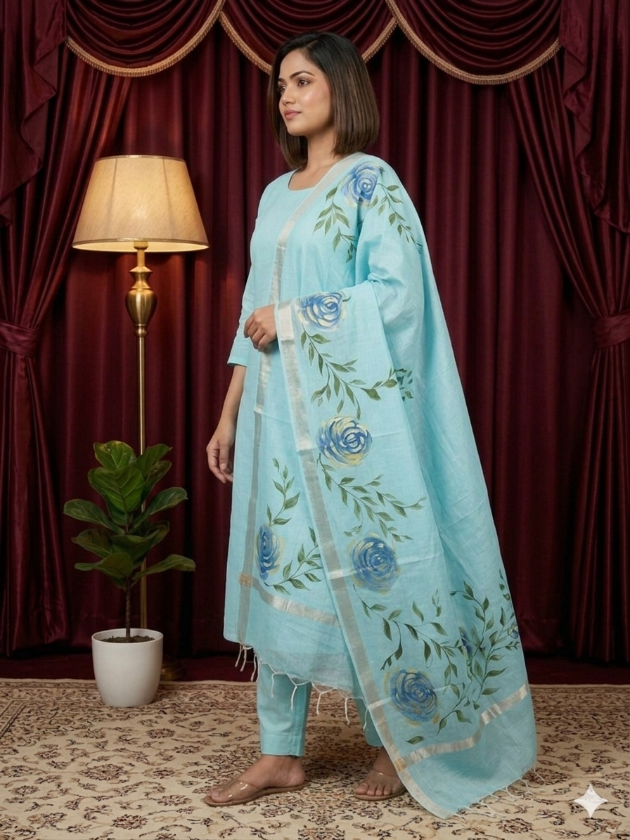 Blue Mist Chander Dupatta