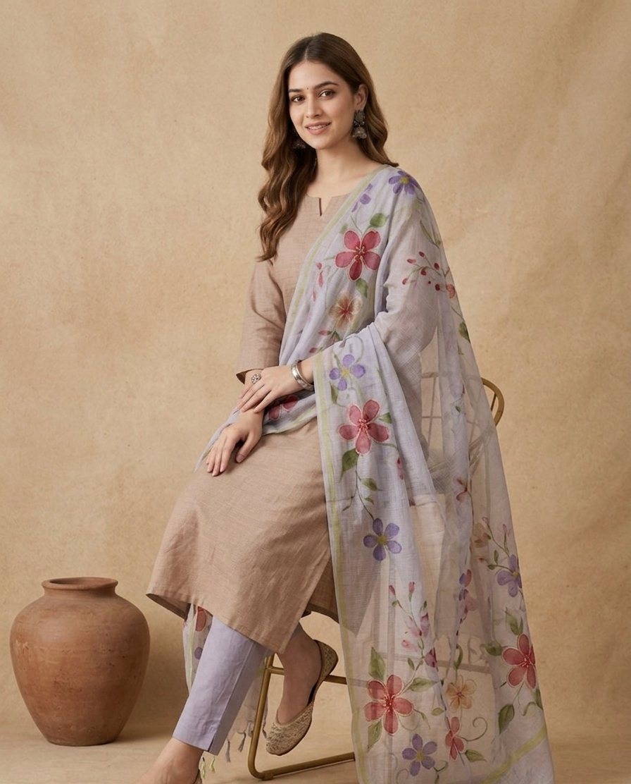 Beige Aura (Unstitched suit)