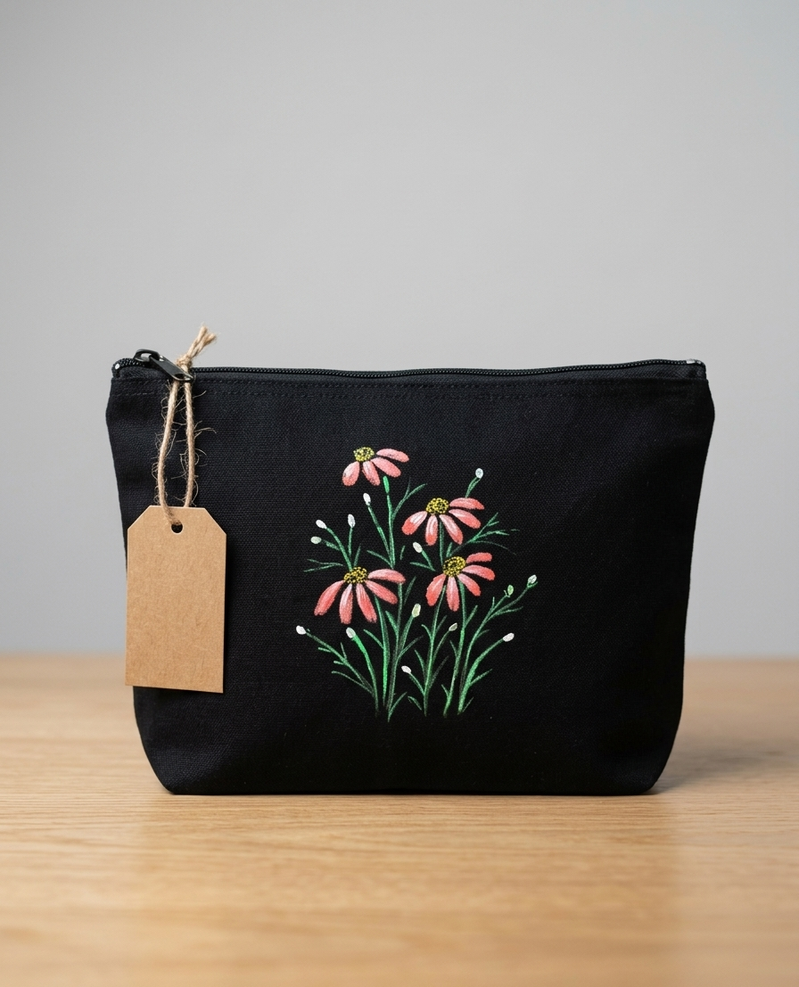 Black- Noir Hand painted pouches