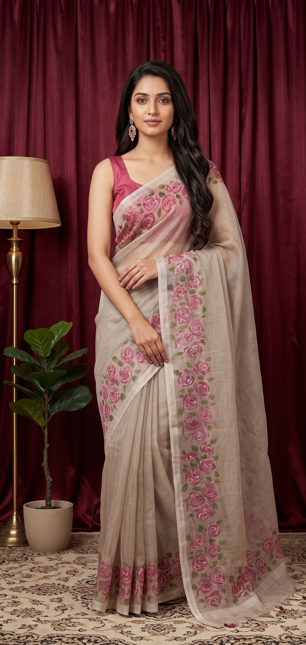 Ivory Rose kota saree