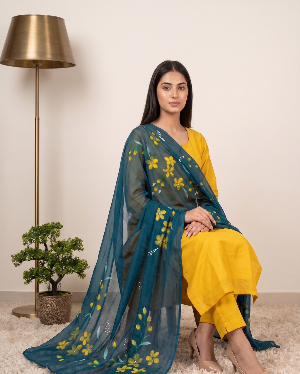 Mustard Bloom (Unstitched suit)