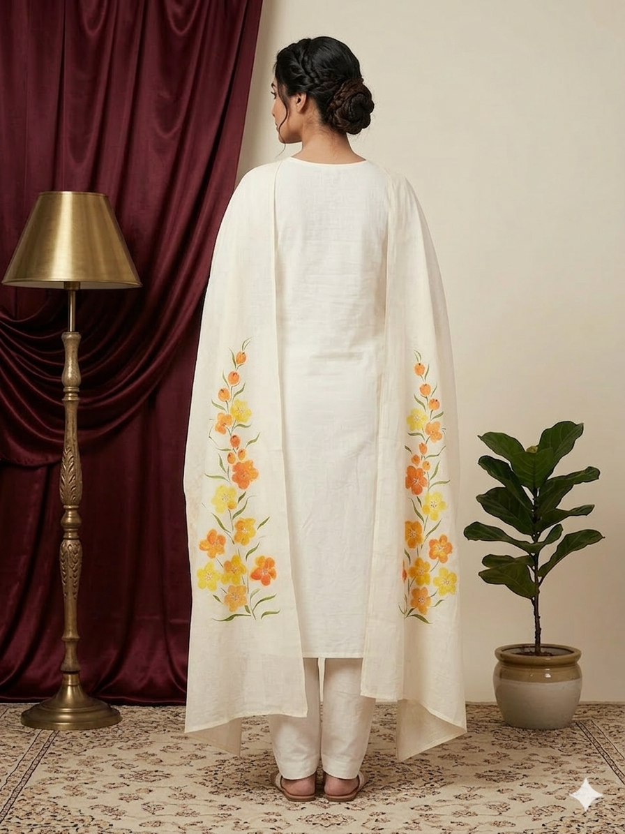 Sunny Blossom Cotton Dupatta