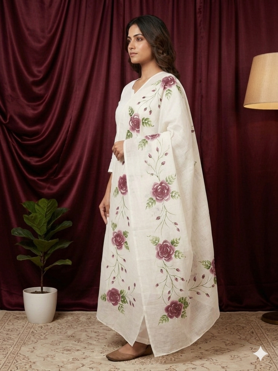 wine Rose Dupatta