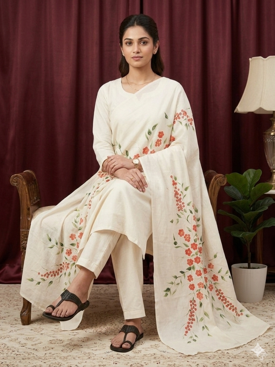 Ruby Petal Cotton Dupatta