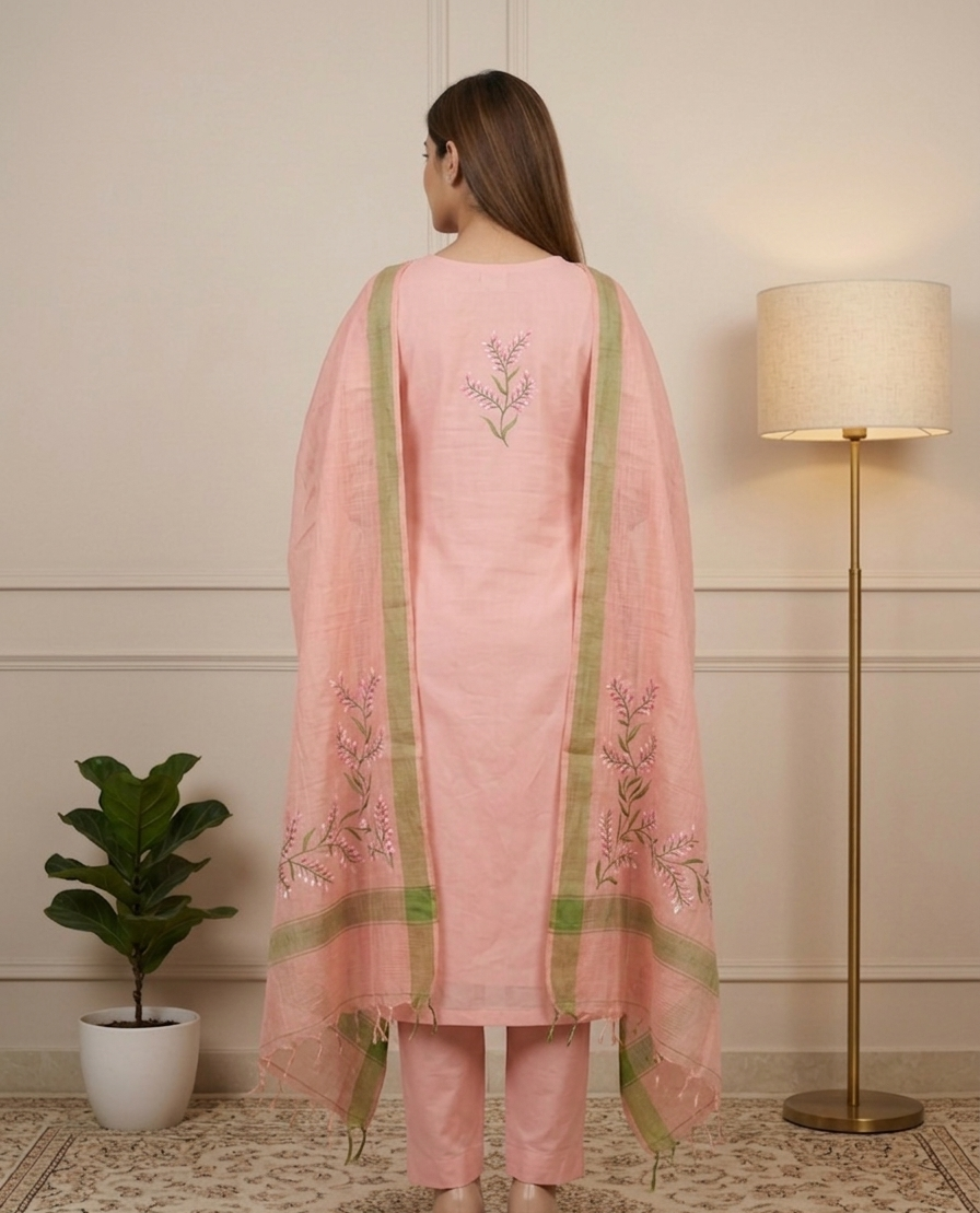 Peach Royale (Unstitched Suit)